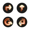 ÃÅ¸ÃÂµÃâ¡ÃÂ°ÃâÃÅSet of gradient signs arrows icons. Vector isolated buttons on white background. Royalty Free Stock Photo